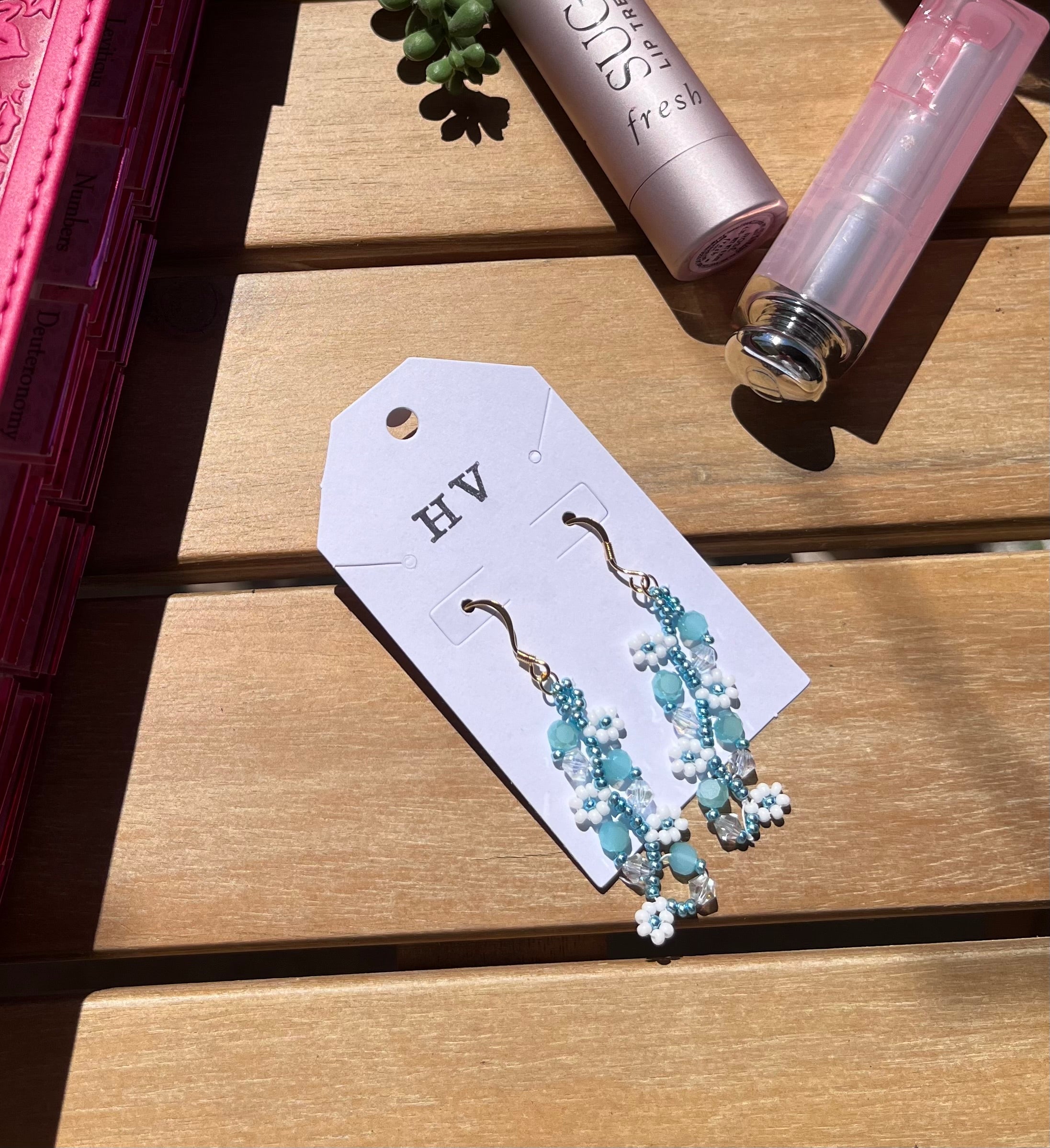 Honeyvine Blue Daisy Bloom Earrings