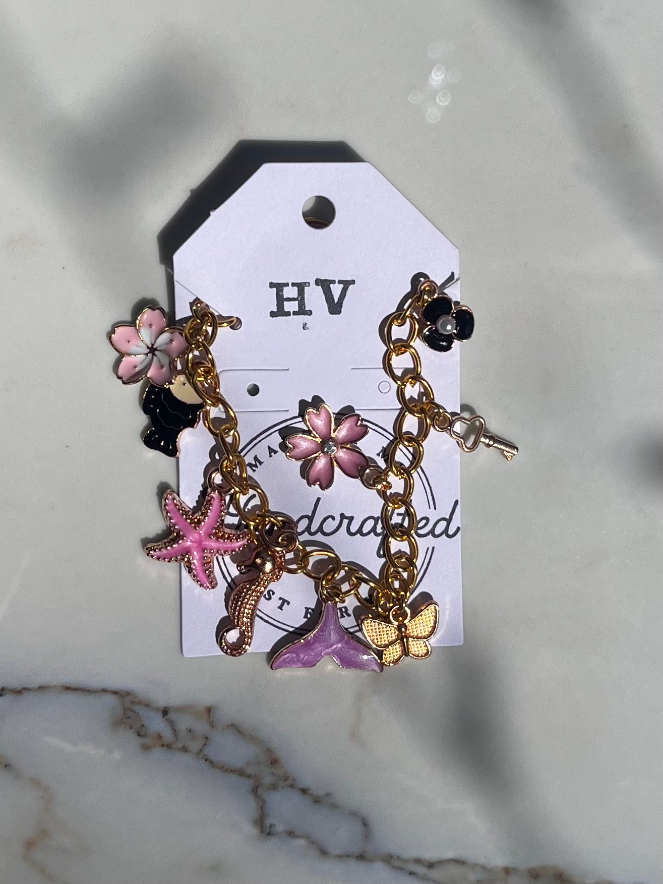 Honeyvine Pink Tide Charm Bracelet