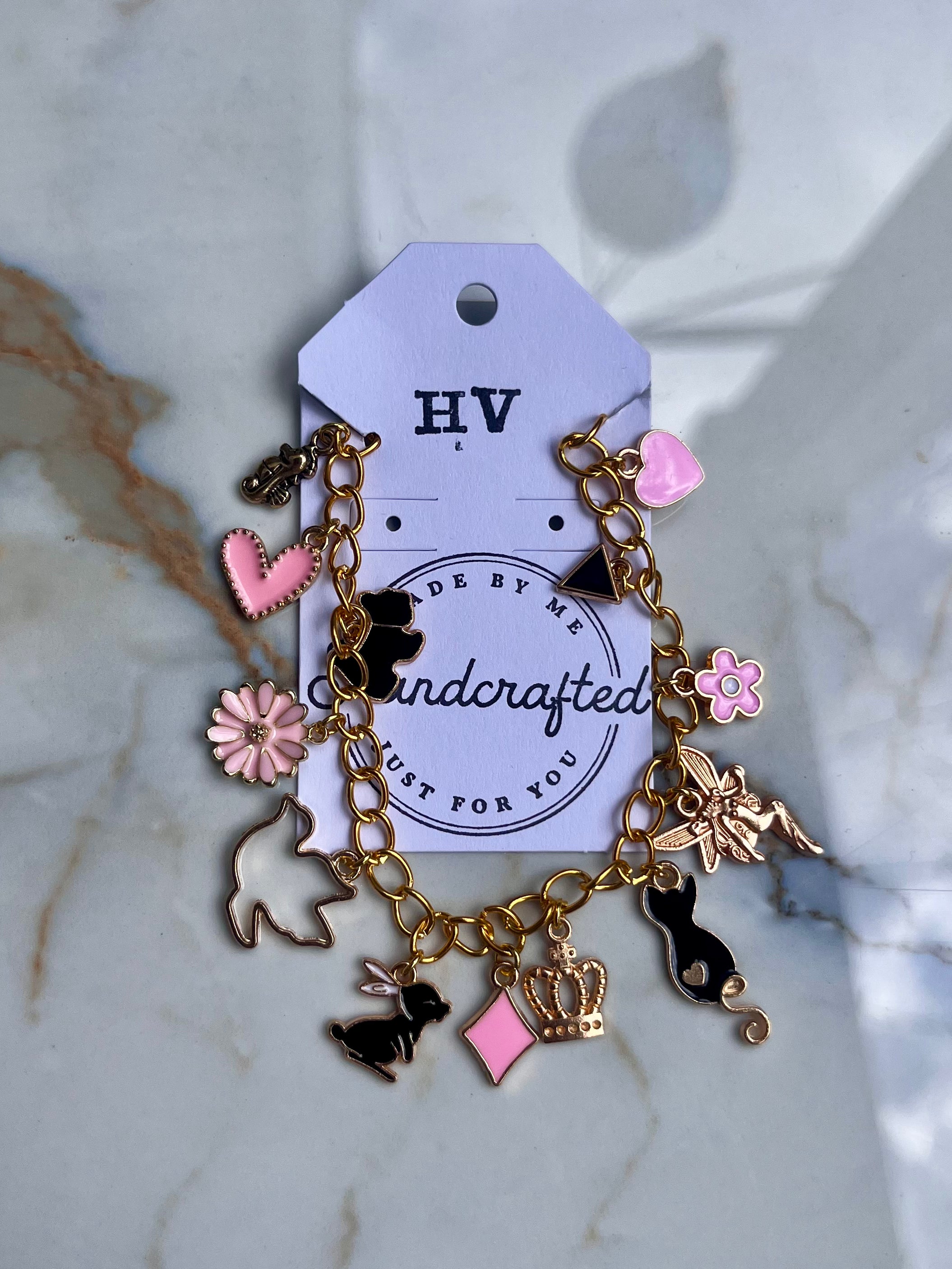 Honeyvine Pink Shadow Charm Bracelet