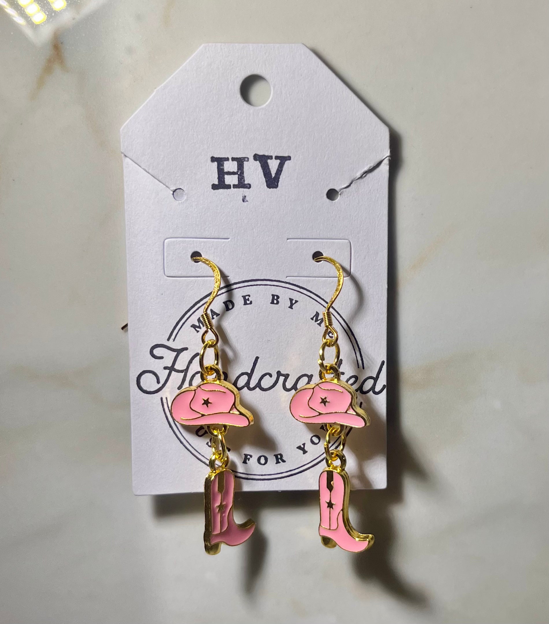 Honeyvine Pink Cowgirl Club Earrings